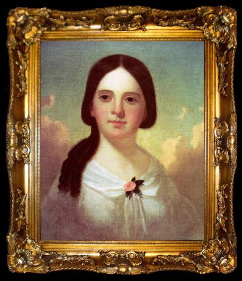 framed  Bingham, George Caleb Portrait of an Unknown Girl, ta009-2